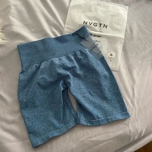 NWT NVGTN Sky Blue Scrunch Seamless Shorts